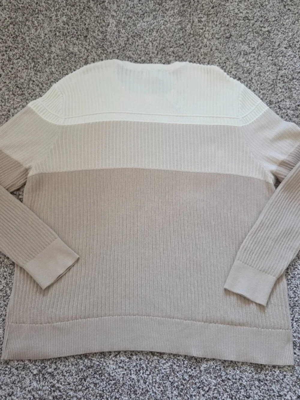 Goodfellow Men’s Colorblock Crewneck Sweater XXL Cream Tan Cotton Blend New NWT